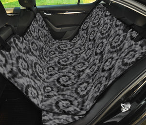 Black Gray Tie Dye Pet Car Seat Cover For Back Seat