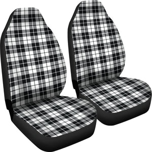 Black, White Plaid Car Seat Covers Set