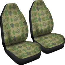 Load image into Gallery viewer, Green Cactus Pattern Car Seat Covers Set of 2
