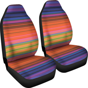 Colorful Serape Style Car Seat Covers Purple, Pink, Orange, Green and Yellow