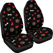 Load image into Gallery viewer, Dog Love Pattern Car Seat Covers Set Black, Red and Brown
