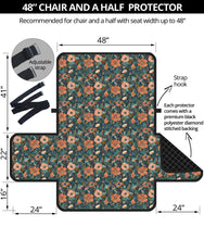 Load image into Gallery viewer, Floral Pattern Orange Peach and Teal Furniture Slipcovers
