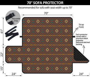 Dark Brown Southwestern Tribal Pattern Furniture Slipcovers