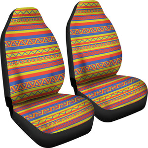 Colorful Car Seat Covers Set Ethnic, Boho, Aztec, Mexican Inspired, Orange, Yellow and Blue