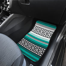 Load image into Gallery viewer, Turquoise Mexican Serape Inspired Floor Mats Set of 4
