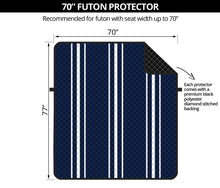 Load image into Gallery viewer, Navy Blue and White Stripes Futon Sofa Protector Slipcover For Up To 70&quot; Wide Sleeper
