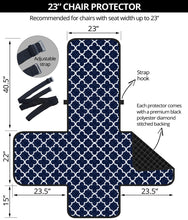 Load image into Gallery viewer, Navy and White Quatrefoil Pattern Furniture Slipcover Protectors Medium
