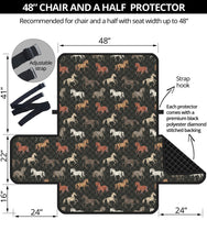 Load image into Gallery viewer, Horse Pattern on Dark Background 48&quot; Loveseat Furniture Slipcover
