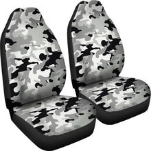 Load image into Gallery viewer, Gray, Black and White Camouflage Car Seat Covers Set Camo Pattern
