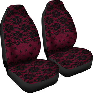 Dark Pink Lace Car Seat Covers