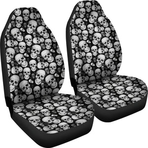 Black Gray Skulls Pattern Car Seat Covers