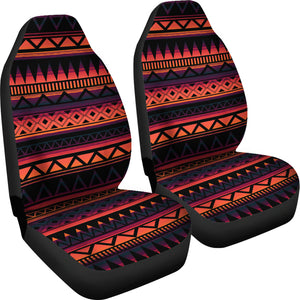 Orange, Red and Black Abstract Ethnic Tribal Design Car Seat Covers Set