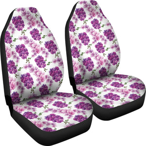 White With Pink and Purple Orchids Car Seat Covers