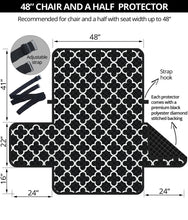 Load image into Gallery viewer, Black and White Quatrefoil Pattern Furniture Slipcover Protectors
