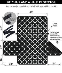 Black and White Quatrefoil Pattern Furniture Slipcover Protectors