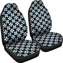 Load image into Gallery viewer, Black With Purple and Blue Retro Flowers Car Seat Covers
