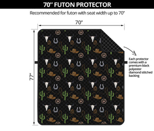 Western Cowboy Pattern on Black Furniture Slipcover Protectors