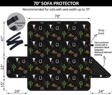 Load image into Gallery viewer, Western Cowboy Pattern on Black Furniture Slipcover Protectors
