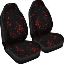 Load image into Gallery viewer, Black With Red Blood Spatter Splatter Pattern Car Seat Covers
