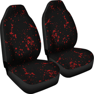 Black With Red Blood Spatter Splatter Pattern Car Seat Covers
