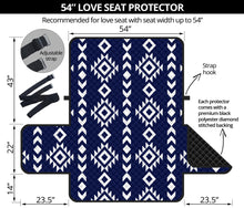 Load image into Gallery viewer, Navy Blue and White Ethnic Tribal 54&quot; Loveseat Sofa Protector Furniture Slipcover
