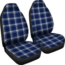Load image into Gallery viewer, Navy Blue and White Plaid Tartan Car Seat Covers Seat Protectors
