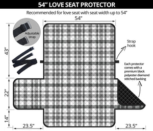 Light Gray, White and Black Plaid Tartan Furniture Slipcovers