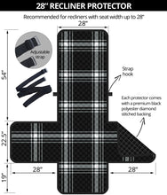 Load image into Gallery viewer, Black and White Plaid Recliner Tartan Pattern
