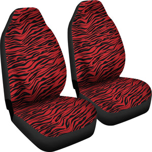 Red and Black Tiger Striped Car Seat Covers