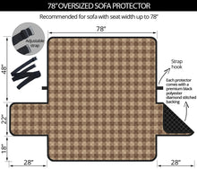 Load image into Gallery viewer, Brown Buffalo Plaid Couch Cover 78&quot; Seat Width Oversized Sofa Cover
