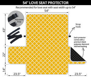 Golden Yellow and White Quatrefoil Furniture Slipcover Protectors Medium Size