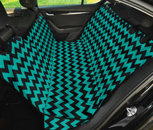 Load image into Gallery viewer, Teal and Black Chevron Pet Seat Cover For Back Bench Seat
