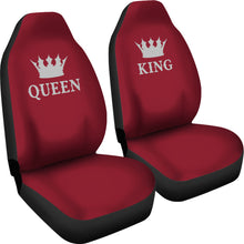 Load image into Gallery viewer, Queen and King His and Hers Car Seat Covers Set In Burgundy
