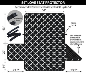 Black and White Quatrefoil Pattern Furniture Slipcover Protectors