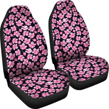 Load image into Gallery viewer, Black and Pink Cherry Blossom Flower Pattern Car Seat Covers To Match Floor Mats
