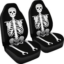 Load image into Gallery viewer, Skeleton Car Seat Covers Set of 2 Black and White

