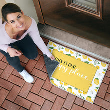 Load image into Gallery viewer, This Is Our Happy Place Lemon Pattern Welcome Mats
