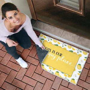 This Is Our Happy Place Lemon Pattern Welcome Mats