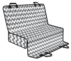 Gray and White Chevron Back Bench Seat Cover Protector For Pets