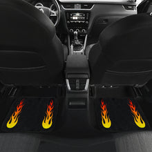 Load image into Gallery viewer, Flames on Black Car Floor Mats Set of 4 Front and Back
