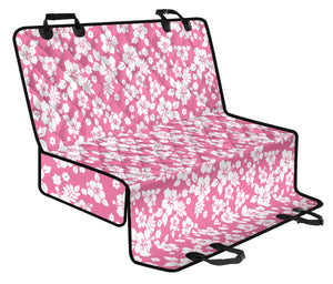 Pink and White Hibiscus Back Seat Cover For Pets Dog Hammock