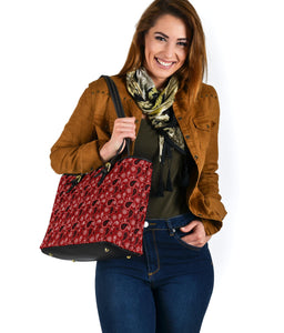 Dark Red Paisley Pattern Tote Bag Bandana Print Purse