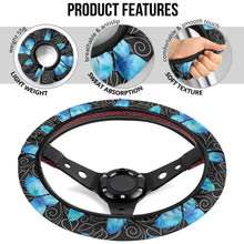 Load image into Gallery viewer, Black and White Vine Steering Wheel Cover

