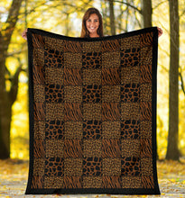 Load image into Gallery viewer, Animal Print Patchwork Pattern Fleece Throw Blanket
