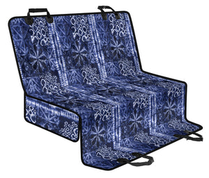 Blue Shibori Style Tie Dye Dog Hammock Back Seat Cover For Pets