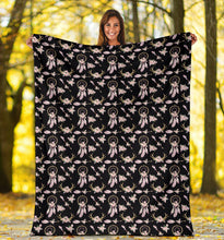 Load image into Gallery viewer, Black and Pink Boho Soft Suede Polyester Blanket
