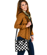 Load image into Gallery viewer, Black and White Checkered Purse Checkerboard Pattern
