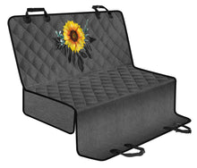 Load image into Gallery viewer, Sunflower Dreamcatcher on Gray Faux Denim Back Seat Cover Protector
