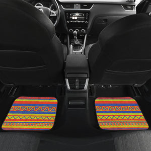 Set of 4 Floor Mats Colorful Ethnic Tribal Pattern Boho Mexican Inspired
