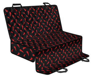 Black With Red Chili Pepper Pattern Back Seat Cover For Pets